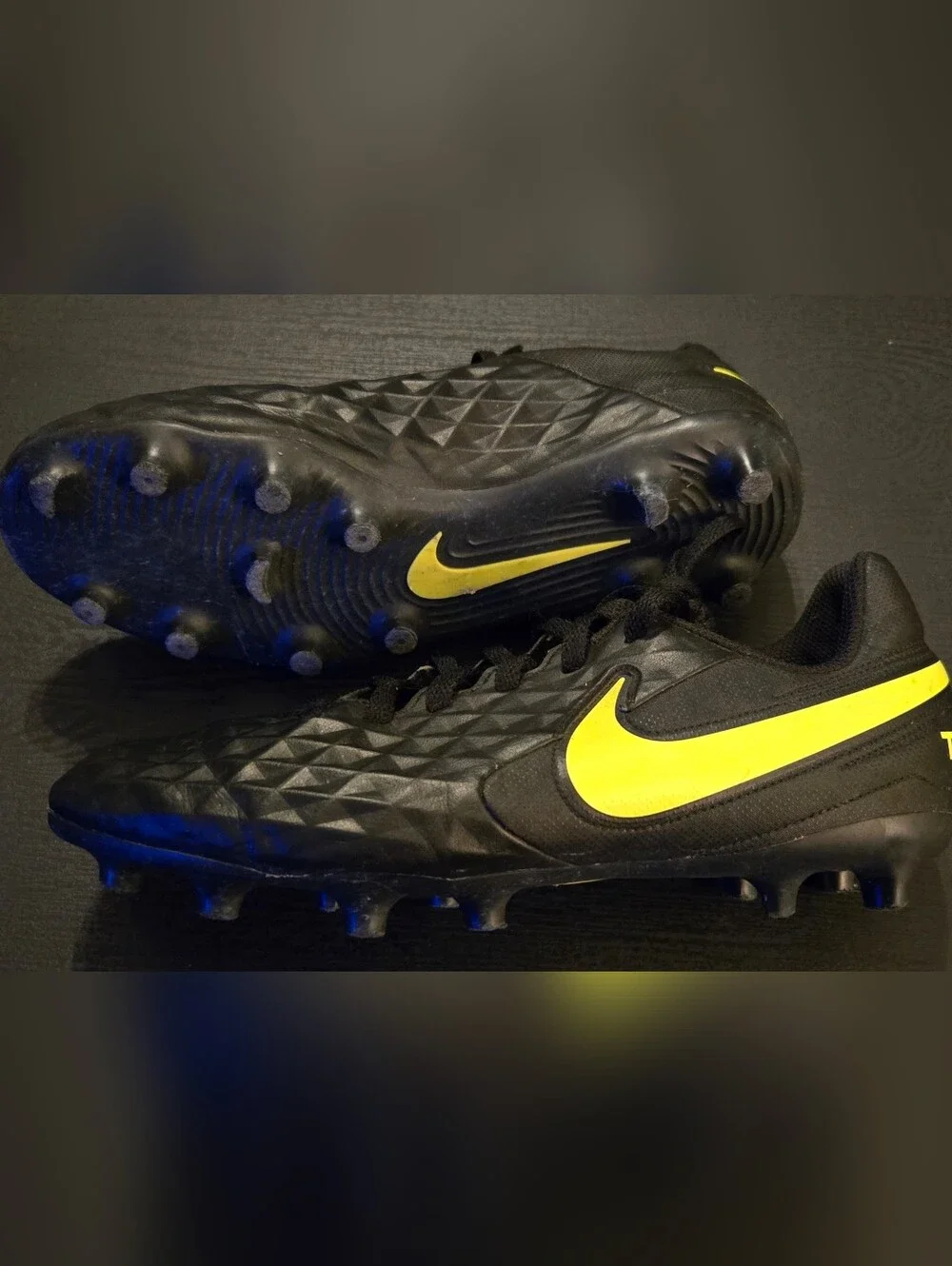 Boys Black And Neon Nike Soccer Cleats